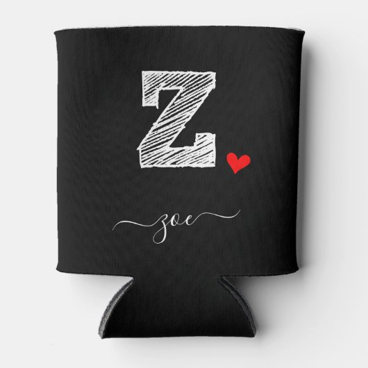 Retro Sketch Monogram Letter Z, Can Cooler Dosenkühler (Vorderseite)