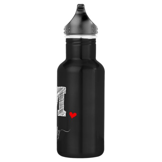 Retro Sketch Monogramm Buchstaben M, Wasserflasche (Rechts)