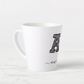 Retro Sketch Monogramm Letter A, Latte Tasse (Linke Ecke)