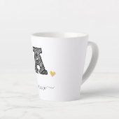 Retro Sketch Monogramm Letter A, Latte Tasse (Rechte Ecke)