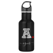 Retro Sketch Monogramm Letter A, Wasserflasche (Vorderseite)