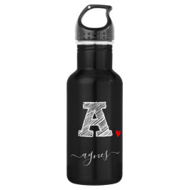 Retro Sketch Monogramm Letter A, Wasserflasche