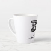 Retro Sketch Monogramm Letter B, Latte Tasse (Linke Ecke)