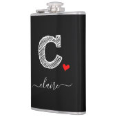Retro Sketch Monogramm Letter C, Flask Flachmann (Links)