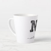 Retro Sketch Monogramm Letter N, Latte Tasse (Linke Ecke)