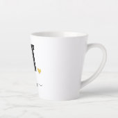 Retro Sketch Monogramm Letter N, Latte Tasse (Rechts)