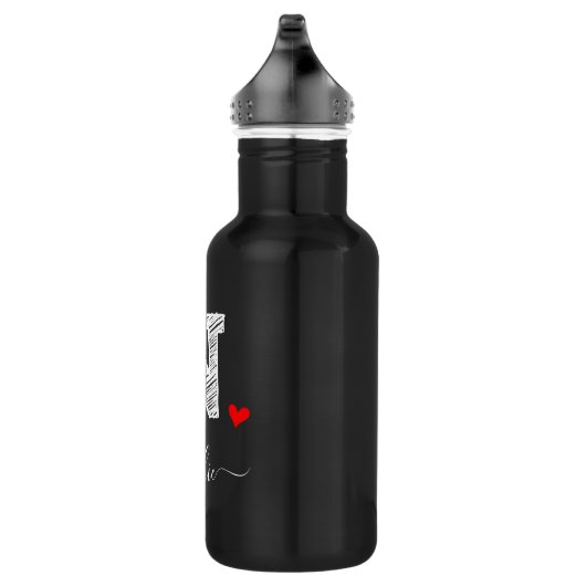 Retro Sketch Monogramm Letter N, Wasserflasche (Rechts)