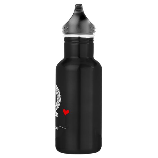 Retro Sketch Monogramm Letter Q, Wasserflasche (Rechts)