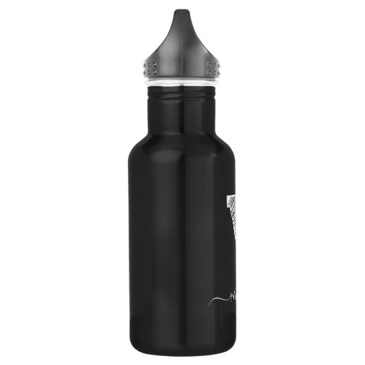 Retro Sketch Monogramm Letter V, Wasserflasche (Links)