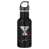Retro Sketch Monogramm Letter Y, Wasserflasche (Vorderseite)