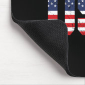 Retro Sketll Player Silhouette American Flag Usa  Mousepad (Ecke)