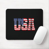 Retro Sketll Player Silhouette American Flag Usa  Mousepad (Mit Mouse)