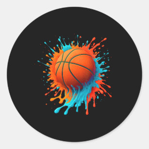 Retro Sketll Spieler Liebhaber Sportteam Jungen Ki Runder Aufkleber