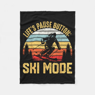 Retro-Ski-Abenteuer für Skifahrer und Snowboarder  Fleecedecke