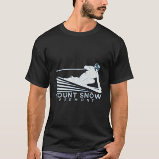 Retro Ski Berg Schnee VT Illustration Vintager Sch T-Shirt