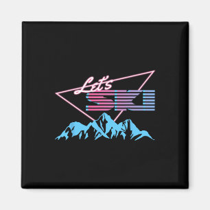 Retro-Ski-Berge 80er-Ski-Resort Vintage-Ski Magnet