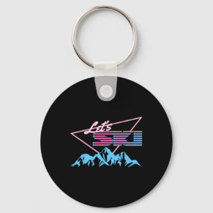 Retro-Ski-Berge 80er-Ski-Resort Vintage-Ski Schlüsselanhänger