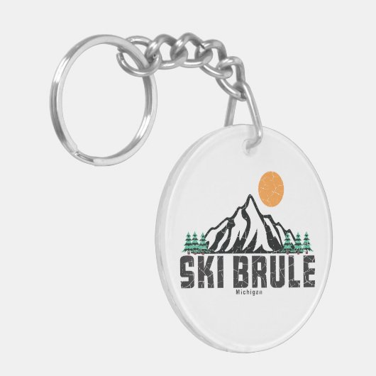 Retro Ski Brule Schlüsselanhänger (Vorderseite links)