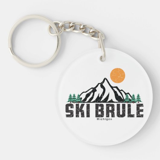 Retro Ski Brule Schlüsselanhänger (Vorderseite)