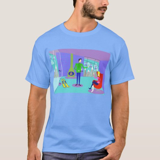 Retro Ski-Ferien-T - Shirt (Vorderseite)