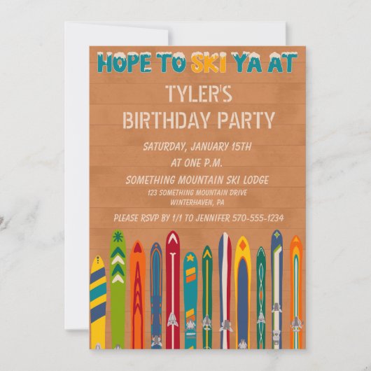 Retro Ski Lodge Any Occasion Custom Party Einladung (Vorderseite)
