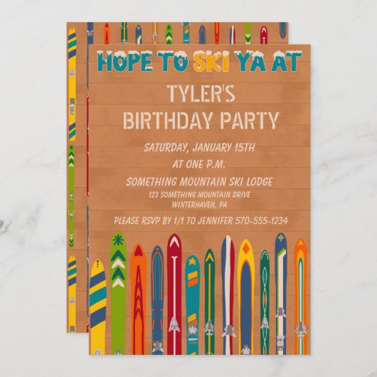 Retro Ski Lodge Any Occasion Custom Party Einladung (Vorne/Hinten)