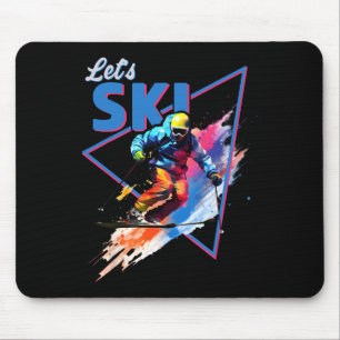 Retro-Ski-Pulverschnee Vintage-Ski-Farb-Shred-Desi Mousepad