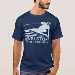Retro Ski Revelstoke BC Illustration Vintag T-Shirt