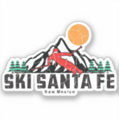 Retro Ski Santa Fe Aufkleber (Vorderseite)