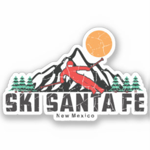 Retro Ski Santa Fe Aufkleber