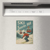 Retro Ski Savin Hill Magnet (In Situ (Geschirrspüler))