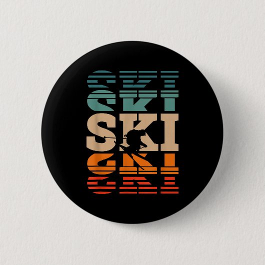Retro-Ski-Ski Button (Vorderseite)