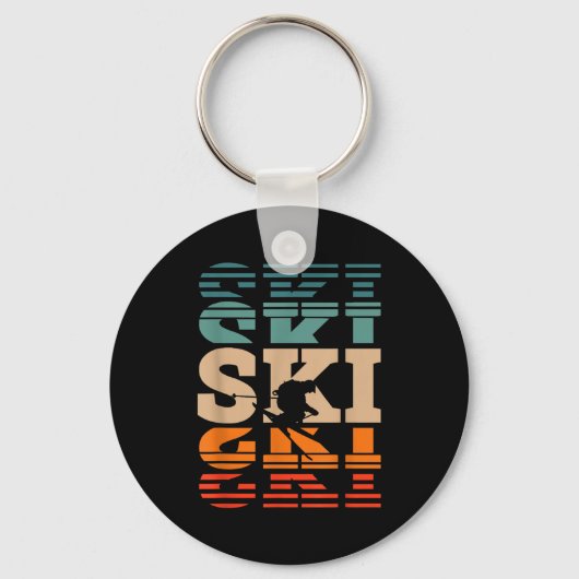 Retro-Ski-Ski Schlüsselanhänger (Vorderseite)