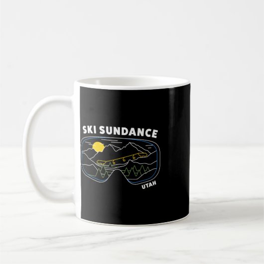 Retro Ski Sundance Utah Us Ski Resort Snowboarde Kaffeetasse (Links)