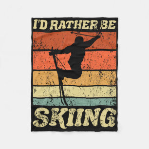 Retro-Ski-Urlaub Wintersport Skifahrer Ich Würde L Fleecedecke