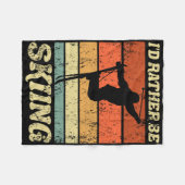 Retro Ski Urlaub Wintersportler Ich würde eher Fleecedecke (Vorderseite (Horizontal))