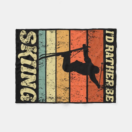 Retro Ski Urlaub Wintersportler Ich würde eher Fleecedecke (Vorderseite (Horizontal))