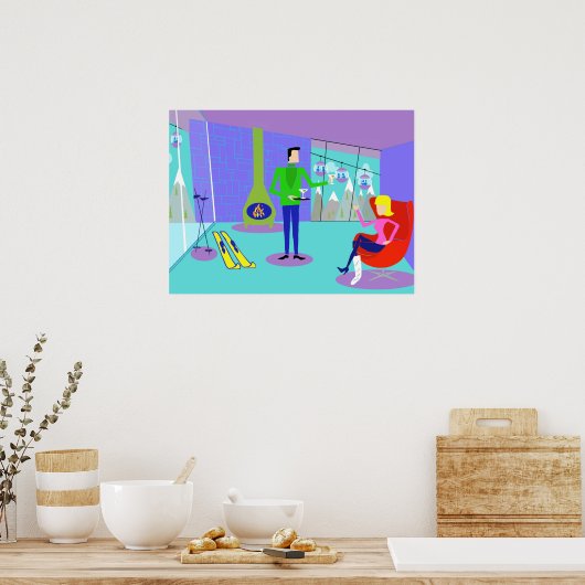 Retro Ski Vacacation Poster (Küche)