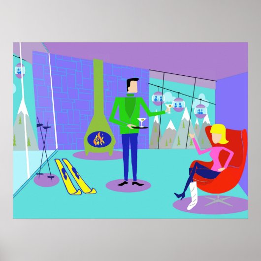 Retro Ski Vacacation Poster (Vorne)