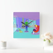 Retro Ski Vacacation Wall Uhr (Zuhause)