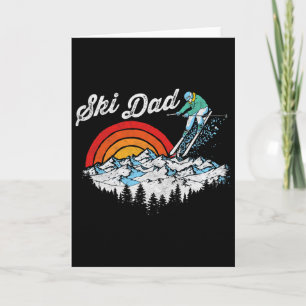 Retro Ski Vater Vintag Skiing Grafik Karte