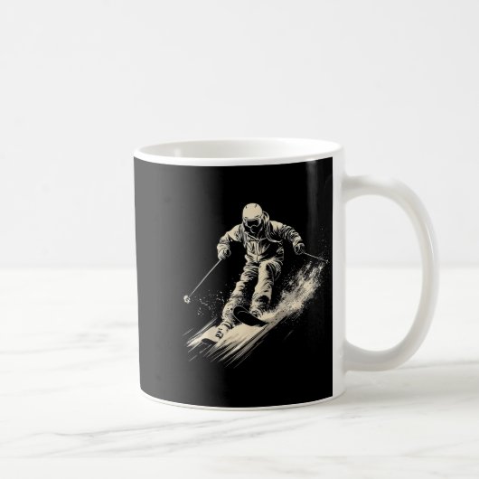 Retro-Ski-Vektor Kaffeetasse (Rechts)