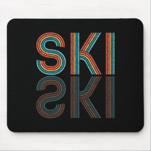 Retro Ski Vintag 80er 90er Wintersportskifahrer Mousepad