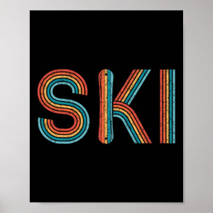 Retro Ski Vintag 80er 90er Wintersportskifahrer Poster