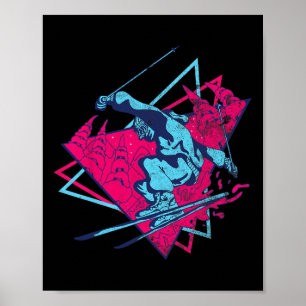 Retro Ski Vintag 80er 90s Skiausrüstung 1 Poster