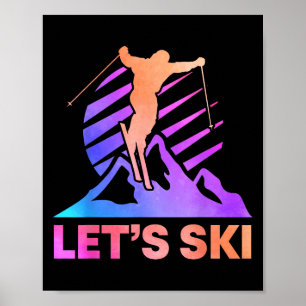 Retro Ski Vintag 80er 90s Skiausrüstung Poster