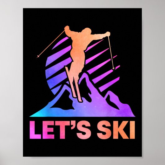 Retro Ski Vintag 80er 90s Skiausrüstung Poster (Vorne)