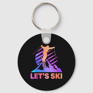 Retro Ski Vintag 80er 90s Skiausrüstung Schlüsselanhänger