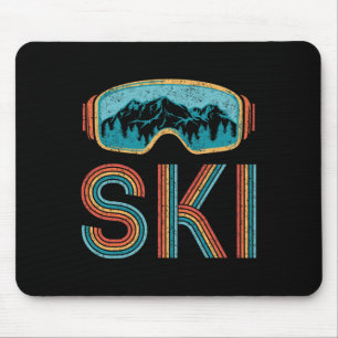 Retro-Ski Vintage 80er 90er Wintersport Skifahren Mousepad