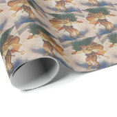 Retro Ski vintage christmas Geschenkpapier (Rolleneckpunkt)